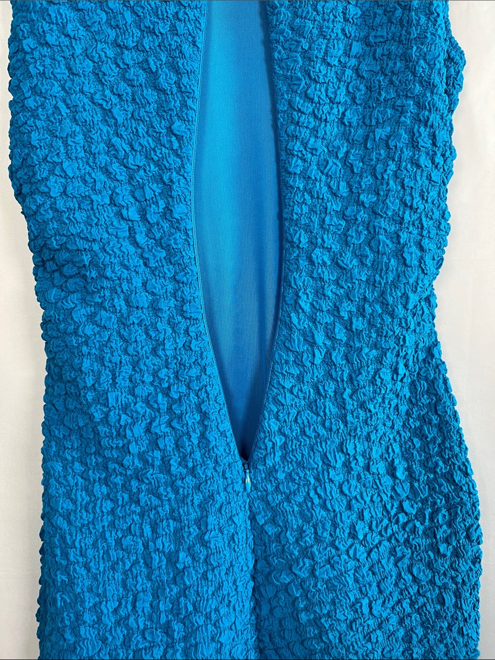 🛍️SALE Anthropologie textured crinkle mini shift bodycon dress blue NEW SZ S - Picture 7 of 9